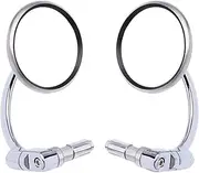 Motorbike Mirrors For Kasasaki Universal 7/8" Chrome Round Motorcycle Bar End Mirrors Rearview Mirrors Motorcycle Bar End Mirrors