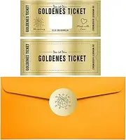 Golden Ticket Scratch Card Reveal With Envelope,Golden Ticket Scratch Off Card Personalized Surprise Scratch Display Cards for Birthday,Valentine's Day,Christmas Holiday Special Writeable Gift