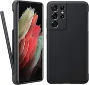 [MSOTES] for Galaxy S21 Ultra Case with S Pen Holder, Liquid Silicone Soft Phone Cover with Stylus Slot Support Wireless Charging Shockproof Protection Case for Samsung Galaxy S21 Ultra 5g 6.8 inch