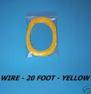 WIRE - 20 FOOT - 24 AWG - YELLOW - STRANDED - HOOK-UP