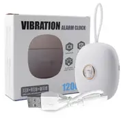Vibrating Alarm Clock for Heavy Sleepers Hearing Impaired Deaf Teens, Charge Operated for Travel or Home Use White