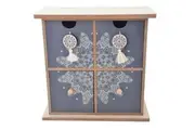 Crystal Wonderland Mandala Boho 4 Drawer Wooden Organizer