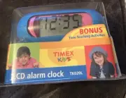 Vintage Timex Kids LCD Alarm Clock TK020R Bonus Time Teaching Activities Blue