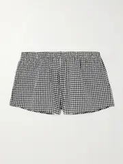 [Hunza G] Hunza G - Gingham Seersucker Shorts - Black - M/L M/L Black
