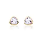 MYJS Brief Triangle Earrings Stud With Swarovski Crystals Gold Gp Unique