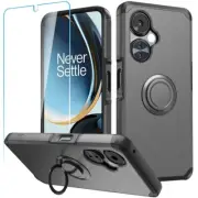 For OnePlus Nord N30 5G Tough Ring Stand + Tempered Glass - Charcoal Grey