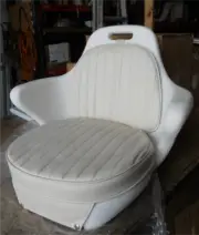 Springfield 1061201-C Pilot-Chair Rotational Molded White Tan Cushion Boat Marin