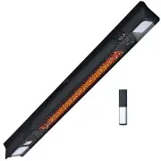 THERMOMATE 2000W Electric Outdoor Strip Heater, Carbon Fiber Element, Wall Ceiling or Hanging Mount, Remote , LED Screen, 9 Radiant Heat Settings, 24