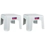 2x Homeleisure Plastic Stepping/Foot Stool Kids/Children Step-Chair Portable WHT