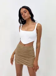 Cecile Mini Skirt Beige