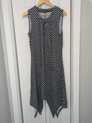 Nina Leonard NWT Women's Size Medium Dress Black White Midi