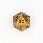Extra Large Solid Metal D20 Spindown / Countdown Dice Gold Life Counter for MTG Magic The Gathering Commander EDH Extra Heavy