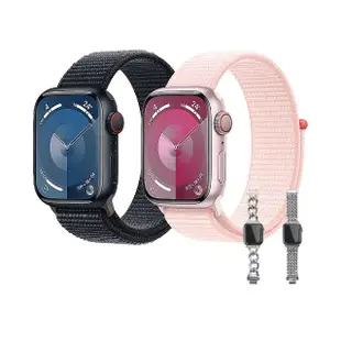 不鏽鋼錶帶組【Apple】Apple Watch S9 LTE 45mm(鋁金屬錶殼搭配運動型錶環)