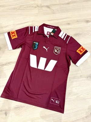 Size XL QLD Maroons State of Origin 2025 Mens Home Jersey Maroon NRL Rugby
