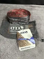 Eagles Nest Outfitters Atlas Chroma ENO Camp Hammock Straps 400LB Red/Charcoal