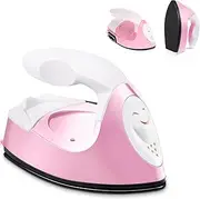 GoLashFun Mini Craft Iron, Pink Mini Heat Press Machine, Portable Travel Handy Heat-on for DIY Transfer Projects, Crafting Clothes