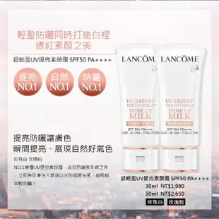 【蘭蔻】官方直營 超輕盈UV SPF50+ PA++++ 30ml(LANCOME/素顏霜/水凝露/BB霜/防曬)