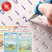 Magical Handwriting Workbook Kids Reusable Practice Copybook & Magic Pen 4 Books