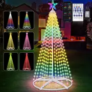 Smart LED Christmas Cone Tree Light 7.5ft 310 LED Lighted Artificial Tree wit...