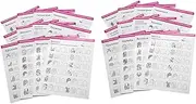 MUSISALY Nail Art Exercise Book 2 Sets 12 Sheets/kit White Practice Cards for Beginners