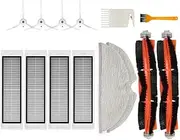 [ZLiT] for Roborock Vacuum Cleaner Part,Replacement Main Brush Filter Mop Cloth Side Brush Part for Roborock S6 S5Max S60 S65 S5 S50 Vacuum Cleaner (White)