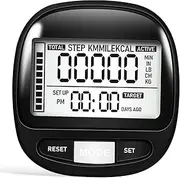 COOLHIYA Step Counter Pedometer Clip on Tracker Walking Step Counter Large Screen for Fitness Portable Sports Pedometer