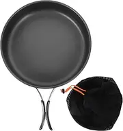 Parliky 1Set Portable Camping Frying Pan with Nonstick Coating Multi Functional Travel Cookware for Outdoor Cooking for Eggs Steak and More Includes Carry Bag