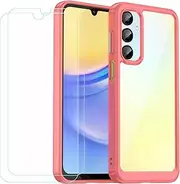 [FZZSZS] Case for Samsung Galaxy Z Flip6 + 2 Pack Tempered Glass Screen Protector Protective Film,Slim Red Protection Case Cover for Samsung Galaxy Z Flip6 (6.7")