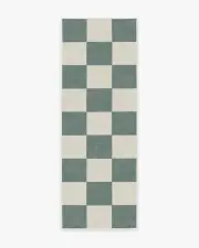 75' x 215' | Machine Washable Runner Rug | Kid & Pet Friendly | Indoor Rug | Jaque Checkered Slate Green Flatwoven Rug | Ruggable