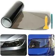 Light Smoke Black Tint Film for Headlight Taillight 30X200CM Fog Lights Tint Self Adhesive Decals Sports Modification Car Stickers+Squeegee + Cutter