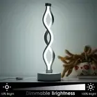 Newly LED Table Lamp Cool Stylish Wave Bedside Light Adjusting Brightness White