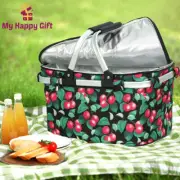 Alfresco Folding Picnic Bag Basket Cooler Hamper Camping Hiking Insulated Lunch