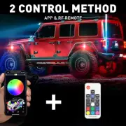 Bluetooth 60+120 RGB Under Car Light Glow Tube Underglow Underbody LED Lights