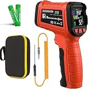 MOONASCEND -58°F to 2732°F Infrared Thermometer，50:1 Laser Thermometer Gun for Oven、BBQ、HVAC，Humidity Measurement for Wood、Wall ，IR Temperature Gun for Engine 、Forging ，Industrial & Home Use