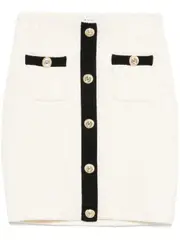 [Self-Portrait] sequin-embellished knitted mini skirt S White