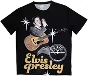 [Rock Off officially licensed products] Sun Records Elvis Mic Sublimation Print T Shirt S