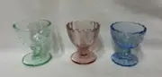 Glass Egg Cups Set of 3 Target Bullseye Easter Spring Decor