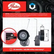 Aux Belt Tensioner fits VOLVO S80 Mk2 3.2 06 to 14 B6324S Drive V-Ribbed Gates
