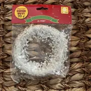 Vintage Snowflake Garland White Christmas Tree Home Decoration 25 Ft NIP NOS
