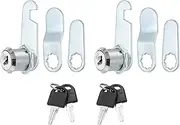 uxcell 3/4" Cam Lock with Keys, 2 Pack Zinc Alloy Keyed Different Cabinet Cam Lock Set RV Storage Lock for File Drawer Mailbox Toolbox, Silver Tone