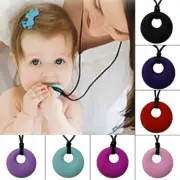 Baby Teether Necklace Sensory Chew Teething Pendant Chewy Toy Soft Silicone Cute