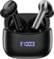 Ear Buds Wireless Earbuds 60Hrs Playtime Bluetooth Headphones with Big Bass, Earbud with Mic LED Display IPX7, Lightweight Fit in-Ear Earphones for iPhone Andriod Phones Laptop Pad Sports Workout