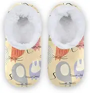 [Caihoyu] Kids Girls Boys Closed Back House Slippers Coral Fleece Anti-Skid Sole Soft House Slippers Shoes Indoor Outdoor Winter Bedroom