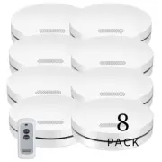 AUSTRAL AS3786 Interconnected Photoelectric Fire Alarm 8 Pack with Free Remote