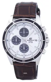 Casio EDIFICE Chronograph Stopwatch Leather Strap Quartz EFR-526L-7AV Mens Watch