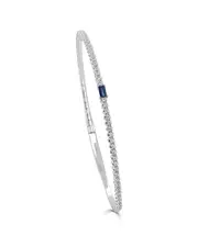 Sabrina Designs 14K 0.54 ct. tw. Diamond & Sapphire Baguette Bangle Bracelet