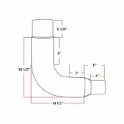 Peterbilt 2006 & Earlier 7" to 5" Reduced Outer Diameter Exhaust Elbow - 90°