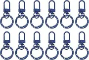 uxcell 12 Pcs Lobster Claw Clasp, Colorful Metal Keychain Clasp Swivel Hooks with Spring Key Rings Trigger Clips for Bag Door Key Chains DIY Craft Jewelry Making, Dots Blue