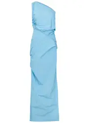 Paris Georgia Kaya Poplin and Jersey Maxi Dress - Blue - S (UK8-10 / S) S (UK8-10 / S)