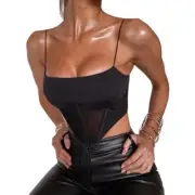Meshki NWT! Black Jada Mesh Corset Bustier Size L